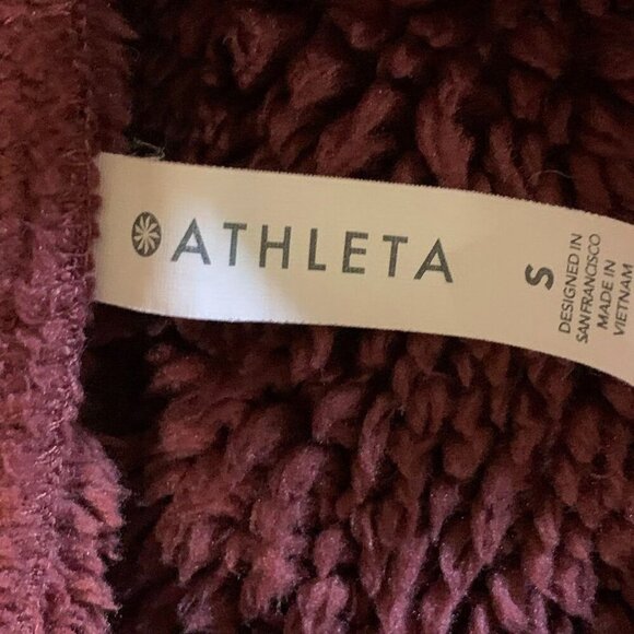 Athleta‎ Reversible Sherpa 511866 Maple Red Hooded Sweatshirt Size S - Picture 7 of 12